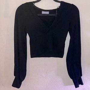 Urban outfitters ribbed long sleeve crop top